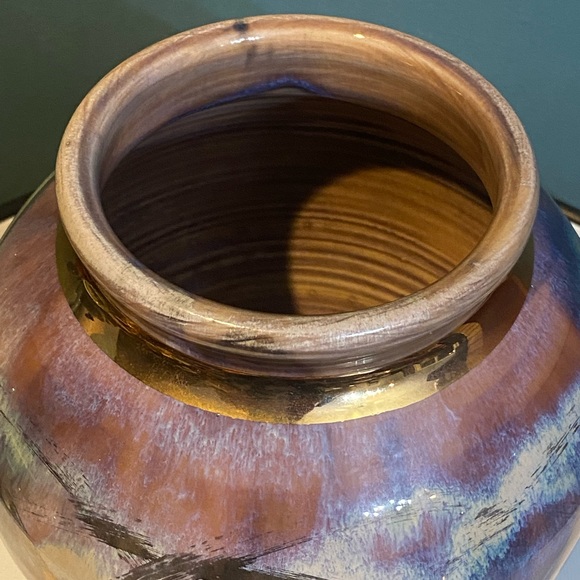 Vintage ED WEINTRAUB ONE OF A KIND ORIGINAL SIGNED 7” VASE With Gold Detailing - Picture 4 of 10